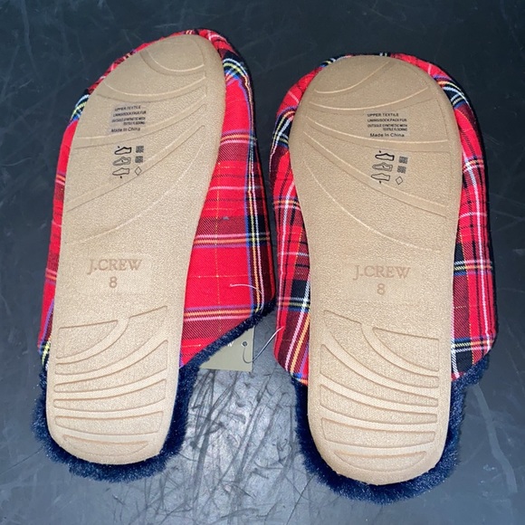 J.crew Sherpa-lined slippers in plaid NWT - Picture 4 of 7